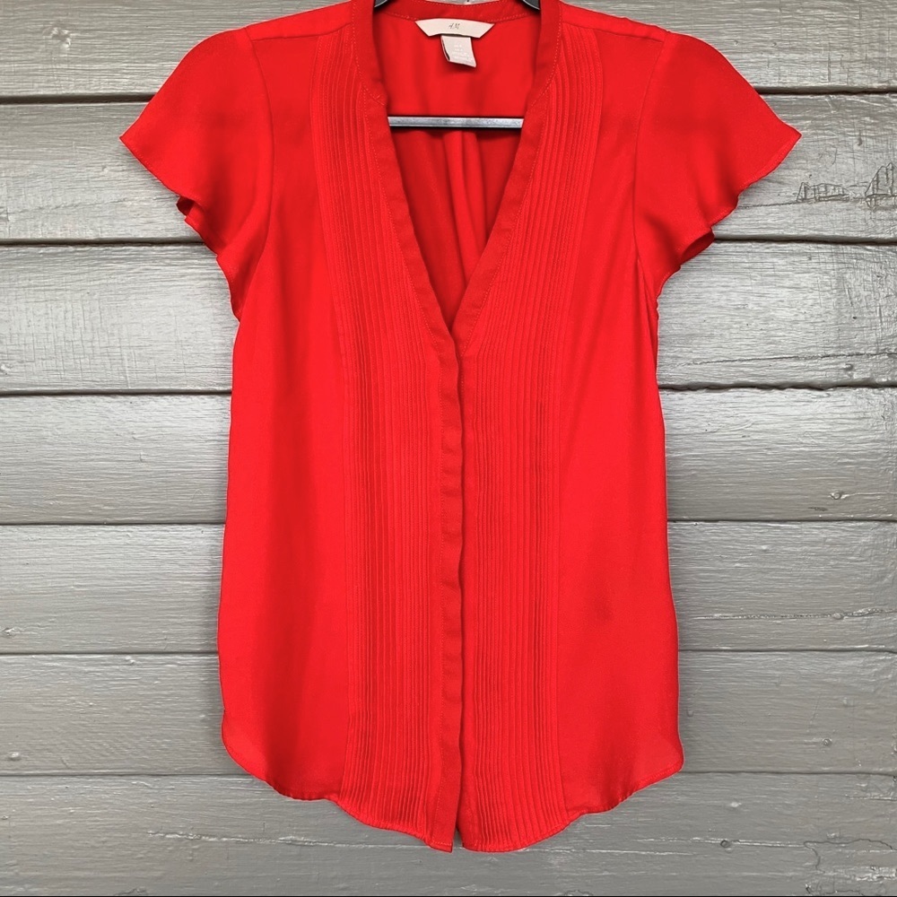 H&M pintuck blouse